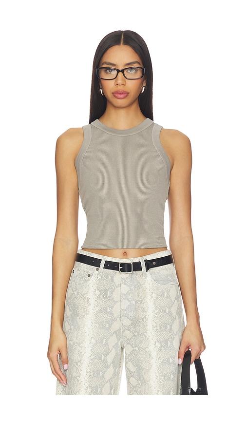 agolde leigh tank top in grey. - size m (also in xs)