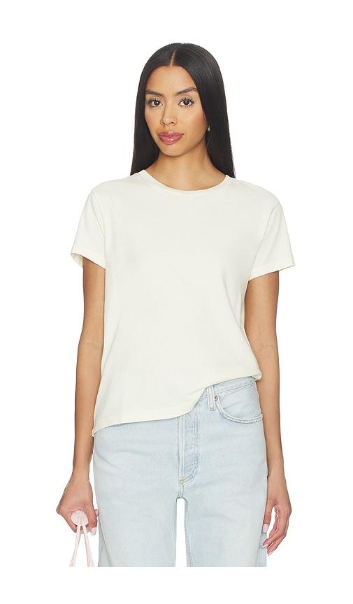 agolde long line adine tee shirt in cream. - size m (also in xs, s, xl)