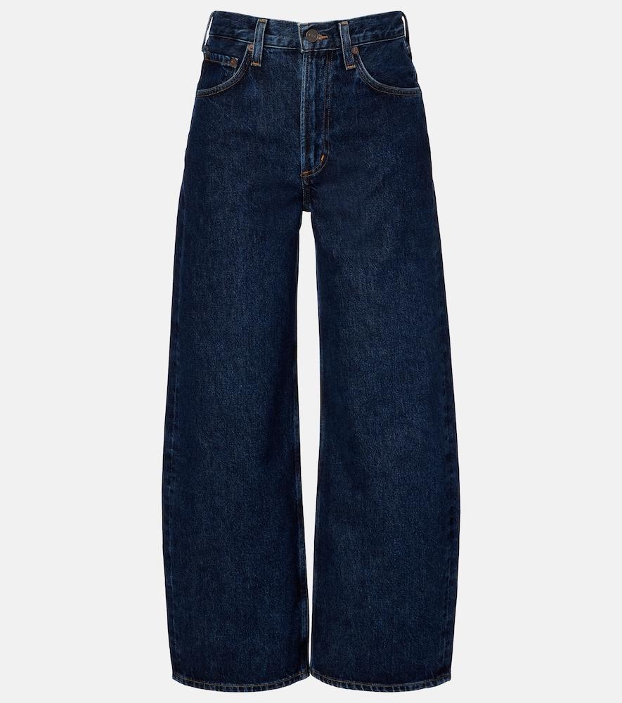 agolde low curve cropped mid-rise barrel-leg jeans