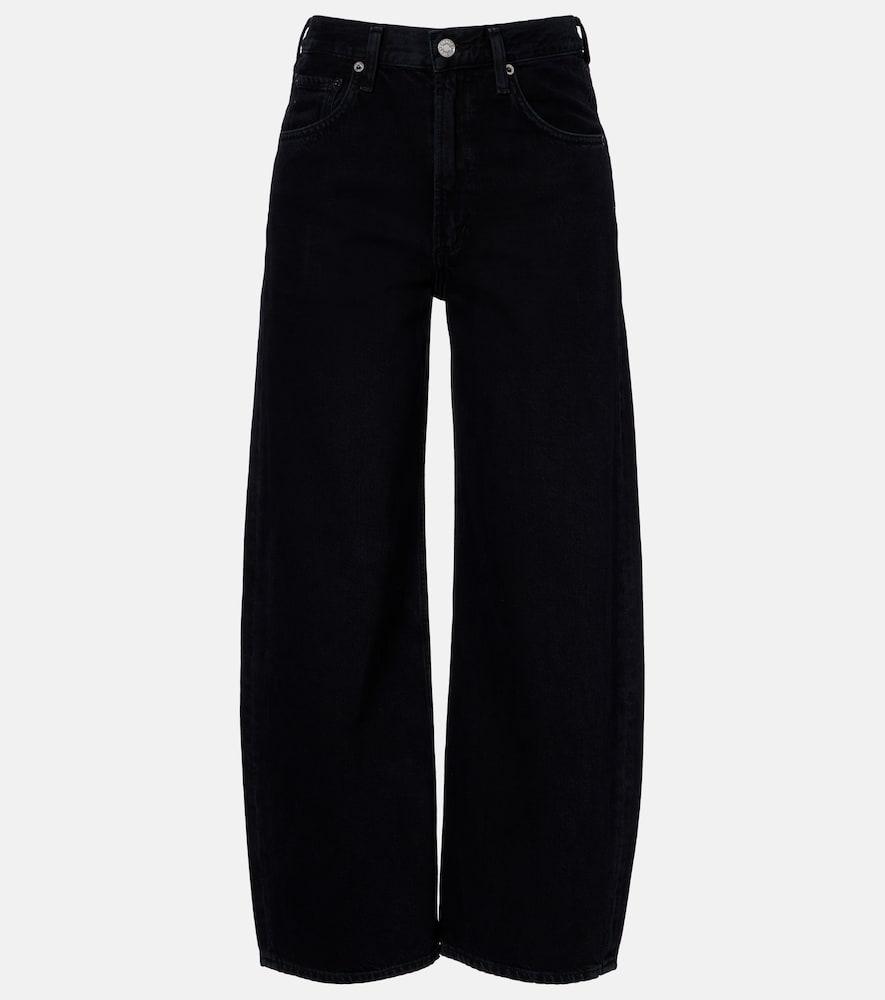 agolde low curve cropped mid-rise barrel-leg jeans