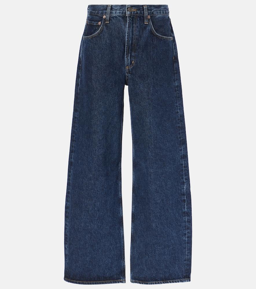 agolde low curve mid-rise barrel-leg jeans