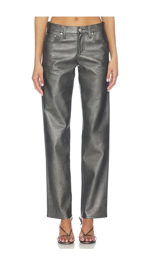 agolde low rise slim pants in metallic silver, grey. - size 23 (also in 24, 25, 27, 28, 33)