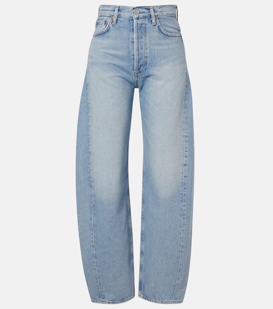 agolde luna faded barrel-leg jeans