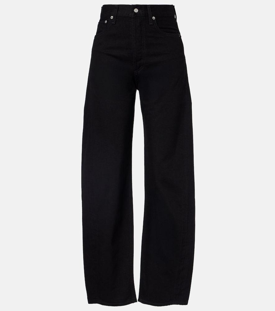 agolde luna pieced mid-rise barrel-leg jeans