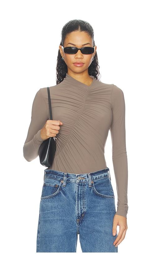 agolde lupin bodysuit in brown. - size l (also in xs, s, m, xl)