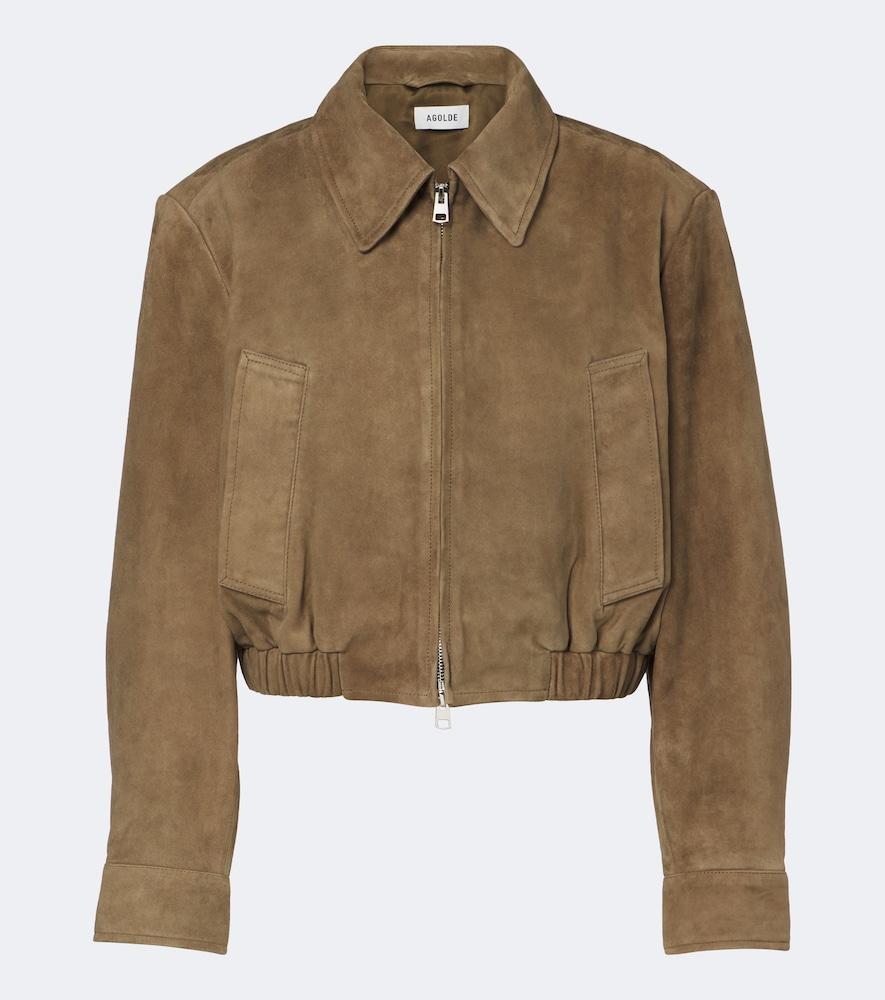 agolde nahla cropped suede jacket
