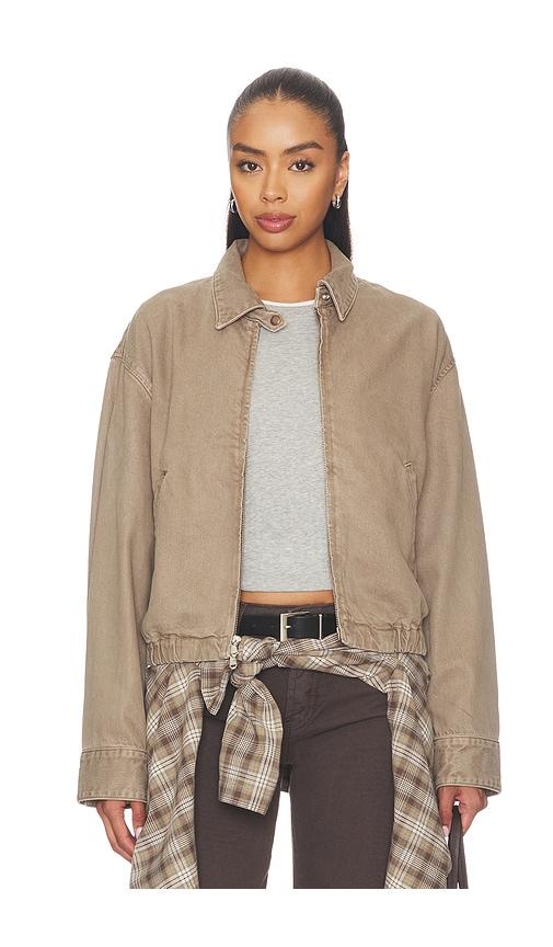 agolde nile jacket in beige. - size l (also in m, s, xl)