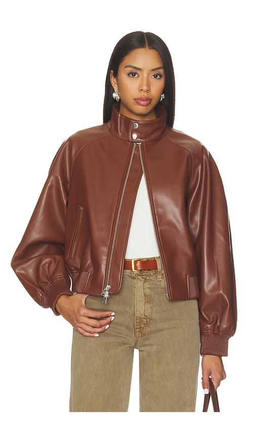 agolde nova bomber jacket in brown. - size l (also in m, s, xs)
