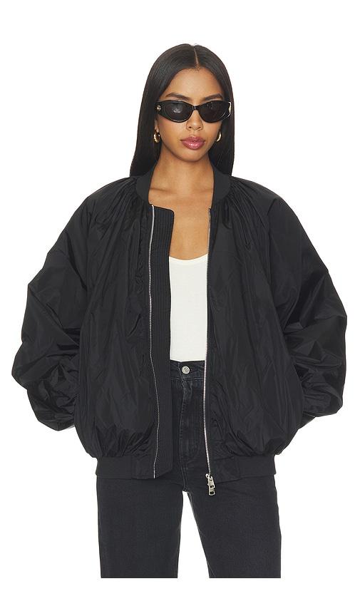 agolde raffi bomber jacket in black. - size l (also in m, s, xl, xs)