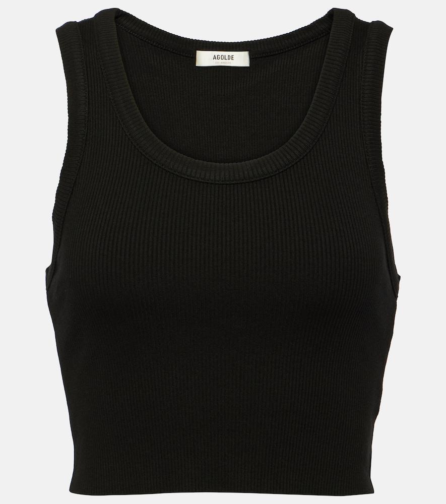 agolde ribbed-knit crop top