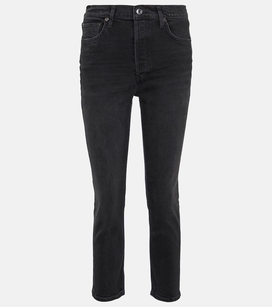 agolde riley high-rise cropped slim jeans