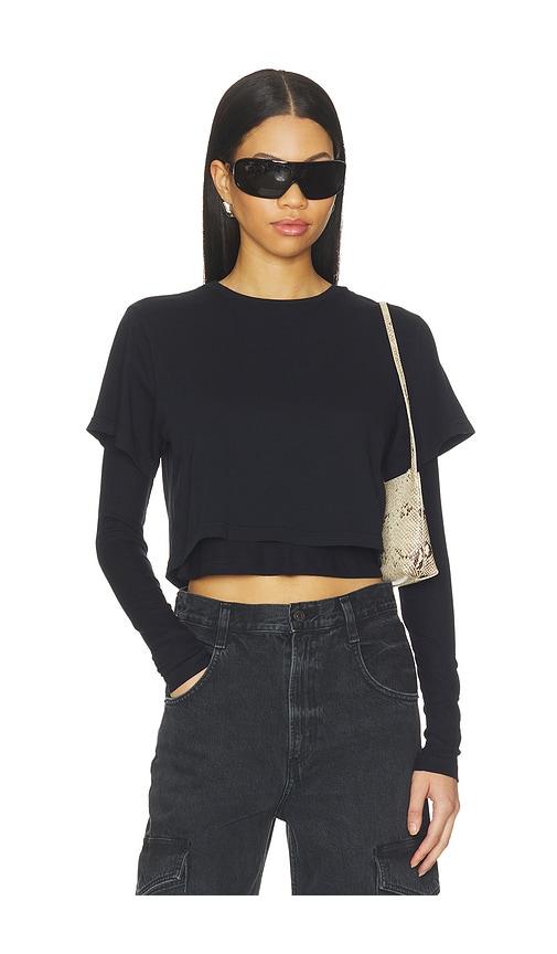 agolde romily tee in navy. - size l (also in xs, s, m)