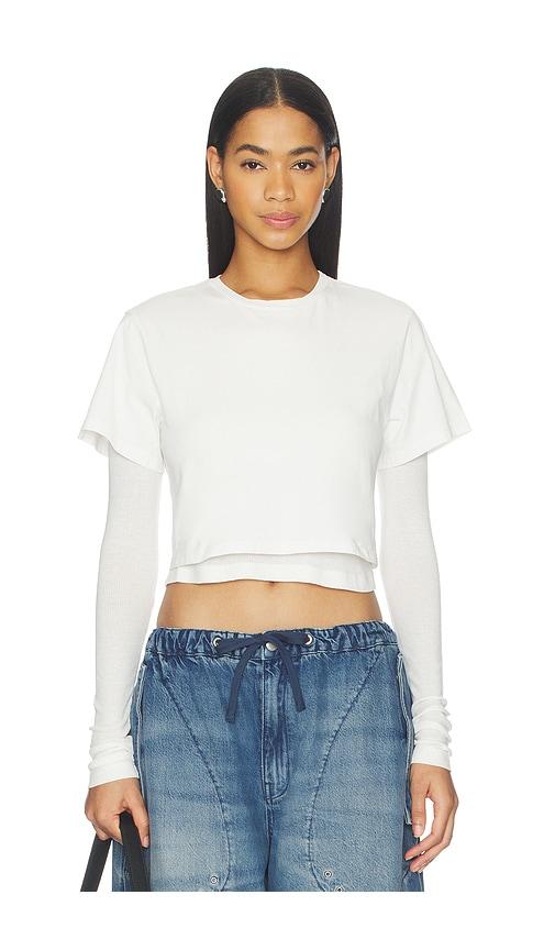 agolde romily tee shirt in white. - size l (also in xs, s, m)