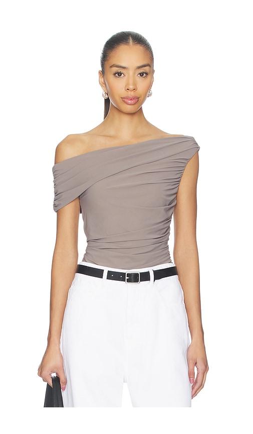agolde sherilyn bodysuit in taupe. - size s (also in xs)