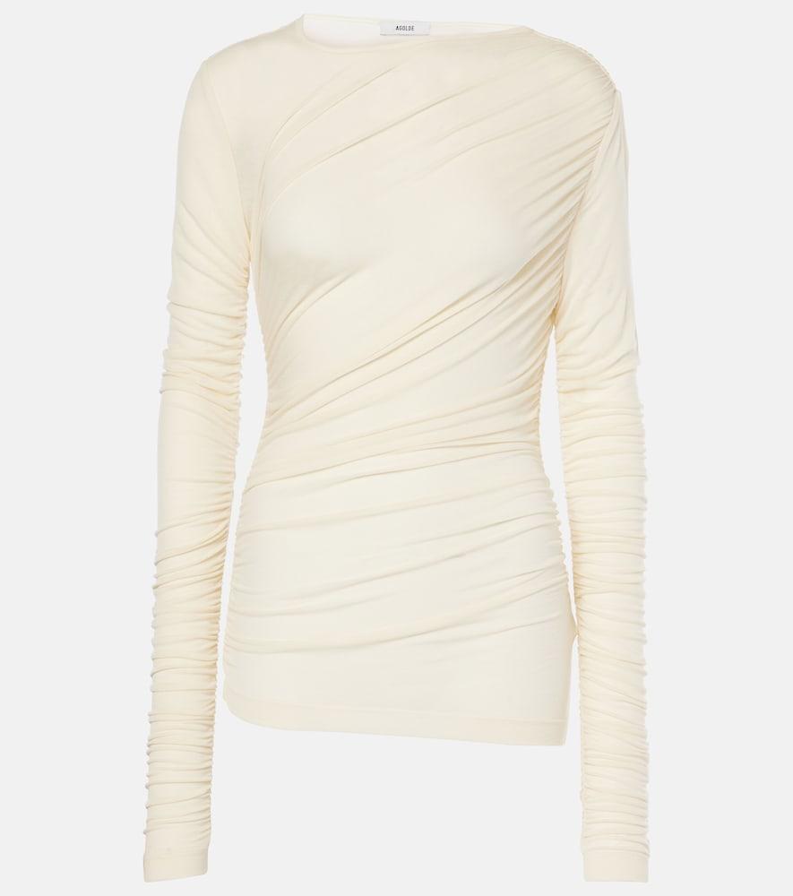 agolde tania ruched jersey top