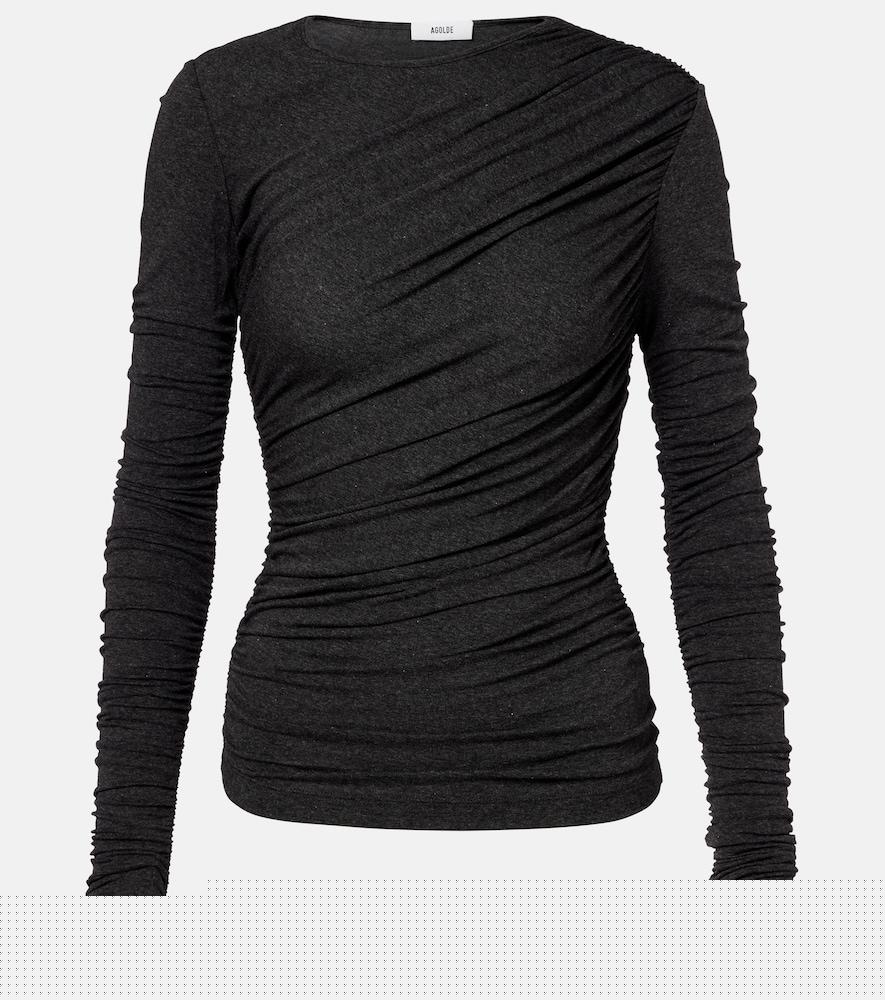 agolde tania ruched jersey top