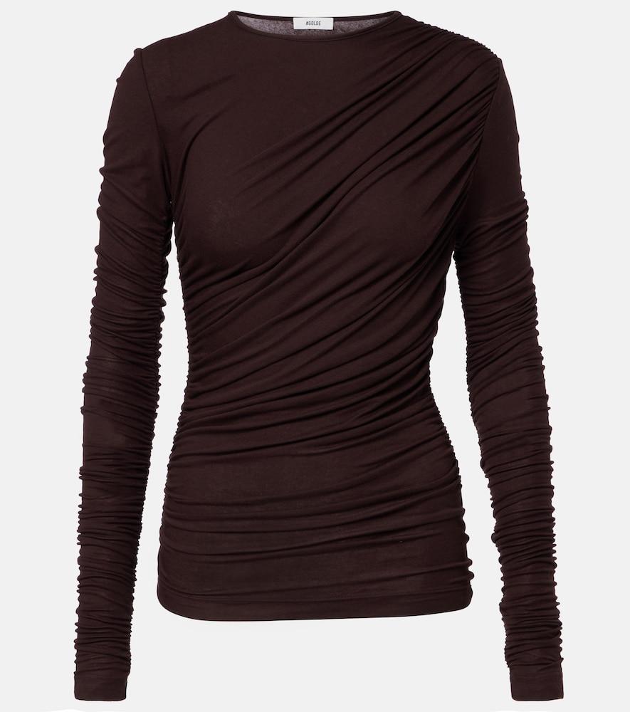 agolde tania twist ruched top