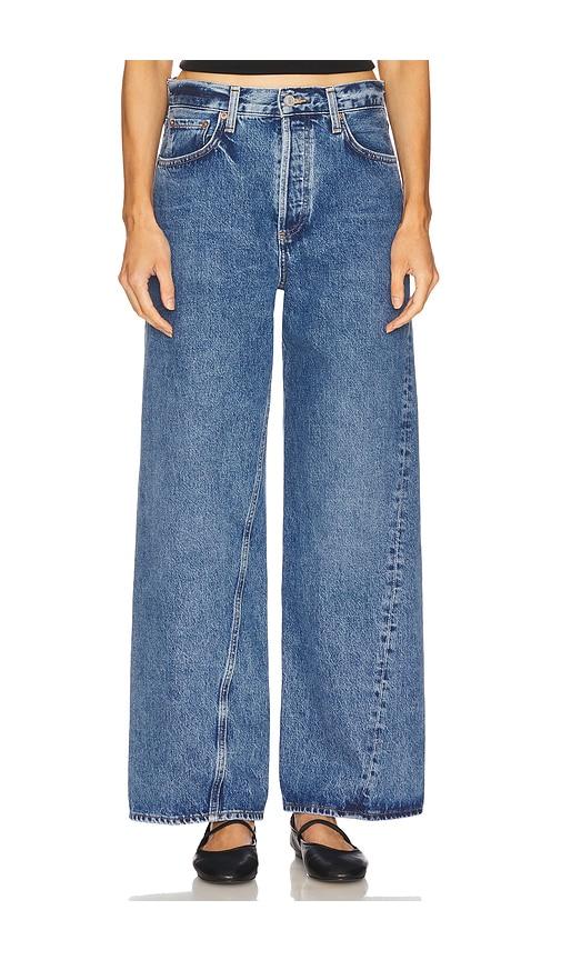 agolde twist low slung baggy jeans in blue. - size 27 (also in 30)