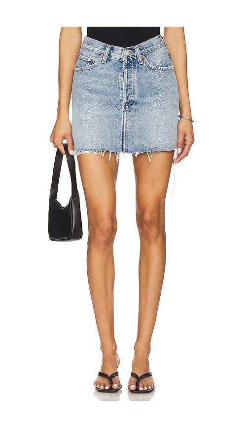 agolde v-waist mini in blue. - size 23 (also in 24, 25)