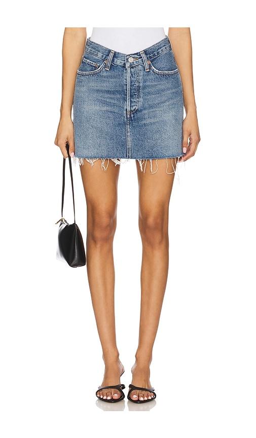 agolde v-waist mini in blue. - size 23 (also in 24)