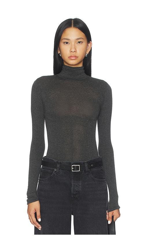 agolde wilma bodysuit in charcoal. - size m (also in xs, s)