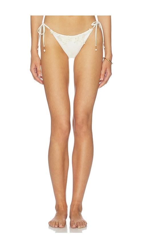 agua bendita alegria ivy bikini bottom in white. - size l (also in m, s)