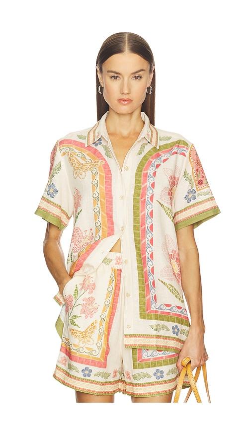 agua bendita ali shirt in cream. - size l (also in s, m)