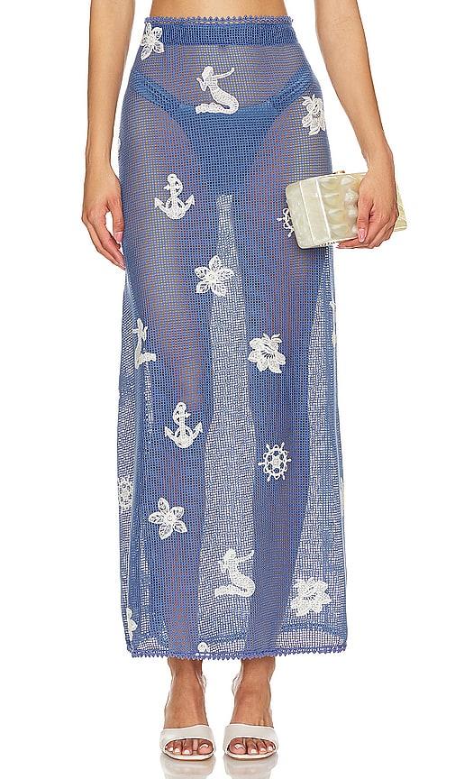 agua bendita cyprus skirt in blue. - size l (also in s, m)