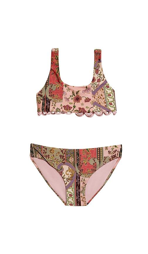 agua bendita dolce aura bikini set in pink,brown. - size 2 (also in 4)
