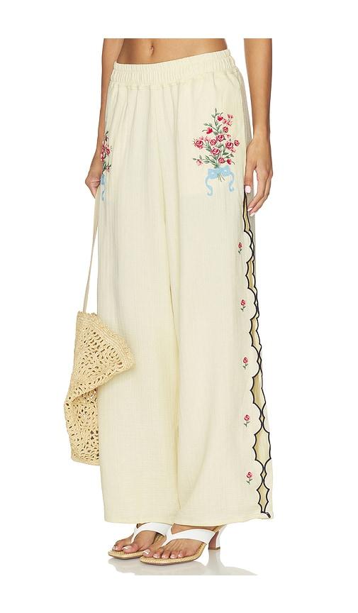 agua bendita lilia cherish pant in cream. - size l (also in m, s)