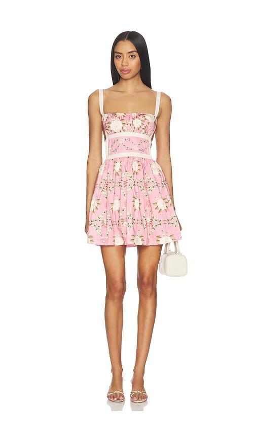 agua bendita logan dress in pink. - size l (also in m)