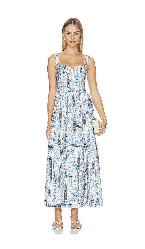 agua bendita marcia ivy dress in blue. - size l (also in s, m)