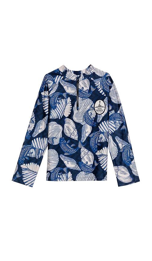 agua bendita noah sereia swim shirt in navy. - size 4 (also in 6)