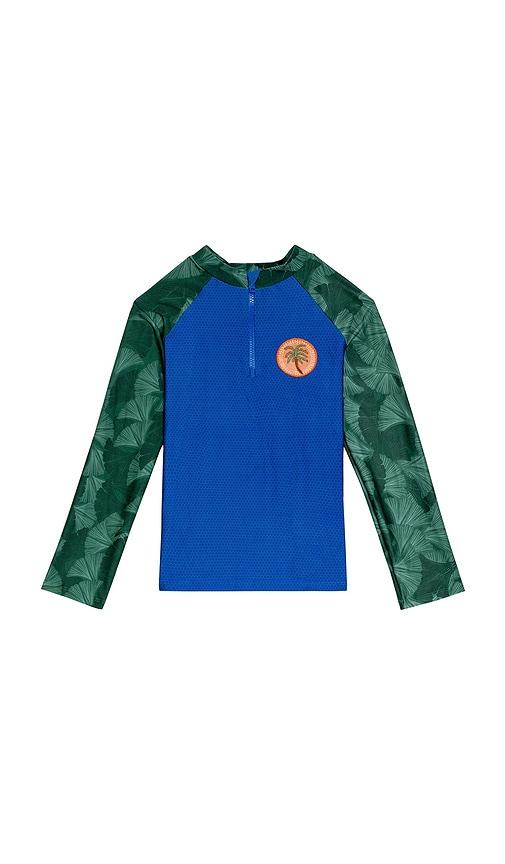 agua bendita noah thamar swim shirt in blue,green. - size 4 (also in 6)