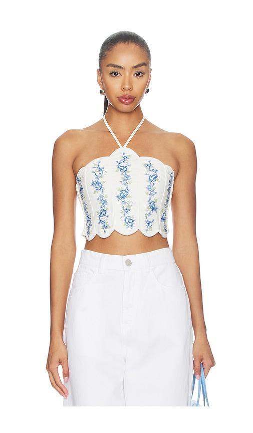 agua bendita serenity ivy top in white. - size l (also in m, s)