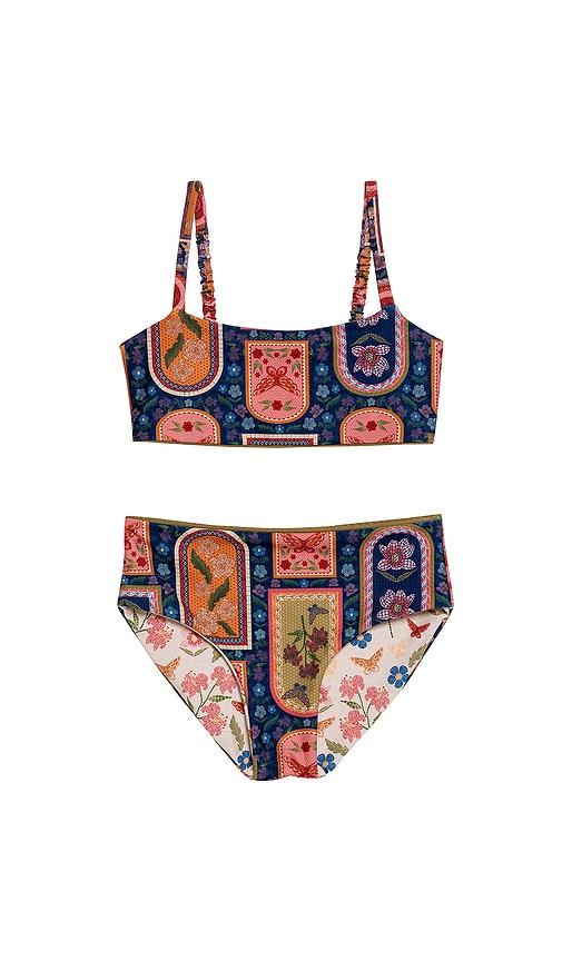 agua bendita sky fiore bikini set in black,brown. - size 2 (also in 4)