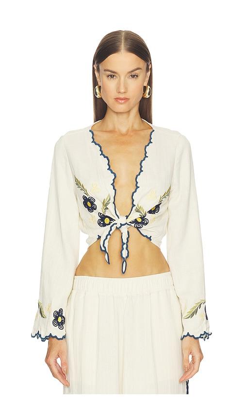 agua bendita soleil shirt in white. - size l (also in m)