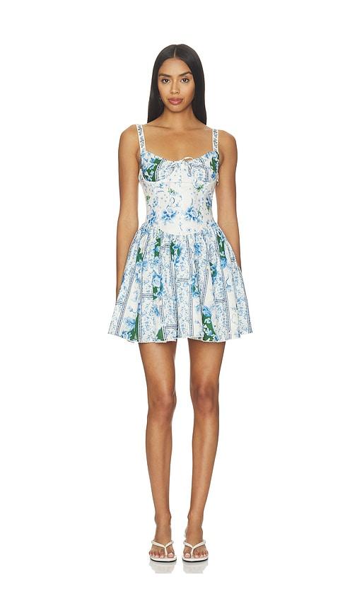 agua bendita spring ivy dress in blue. - size l (also in s, m)