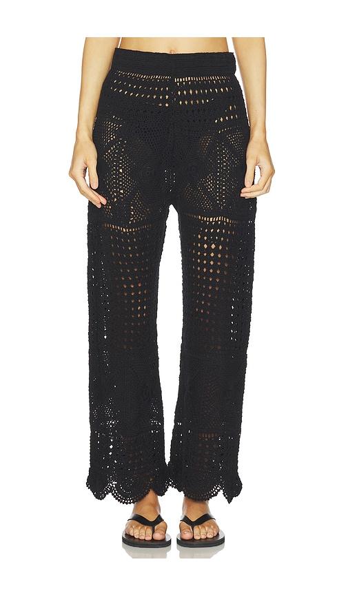agua bendita wesley quilt flared pants in black. - size l (also in s, m)