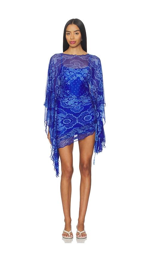 agua bendita x revolve angelina tunic in blue. - size m (also in s)