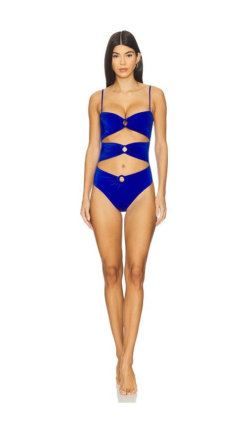agua bendita x revolve conga one piece swimsuit in blue. - size m (also in xs)