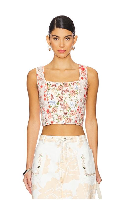 agua bendita x revolve connie tank top in beige. - size l (also in s, m)