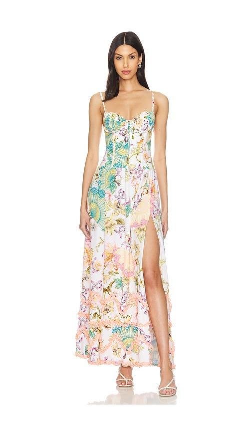 agua bendita x revolve lana maxi dress in green. - size m (also in s)