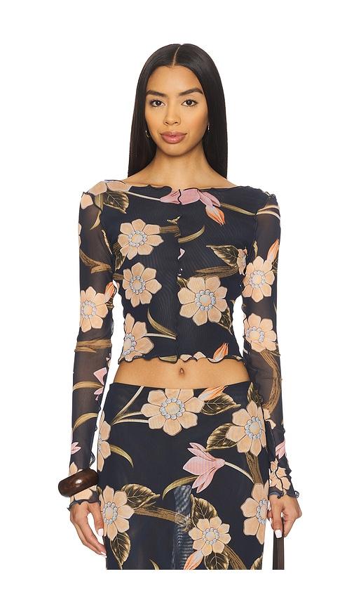 agua bendita x revolve liana top in navy. - size l (also in xs, s, m)