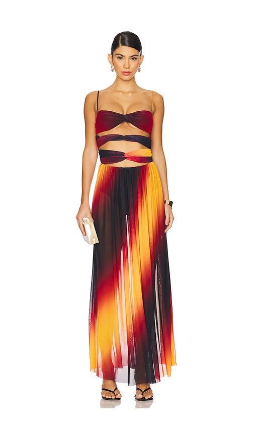 agua bendita x revolve meeg maxi dress in red. - size m (also in s)