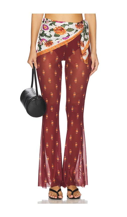 agua bendita x revolve monike + lexi pants and bandana in burgundy. - size l (also in s, m)