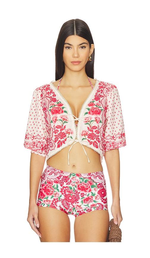 agua bendita x revolve salem top in rose. - size m (also in s)