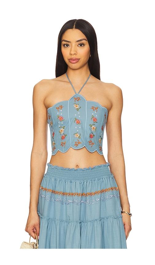 agua bendita x revolve serenity crop top in blue. - size m (also in xl)