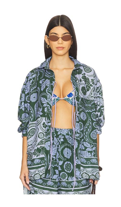 agua bendita x revolve swan shirt in blue. - size m-l (also in xs-s)