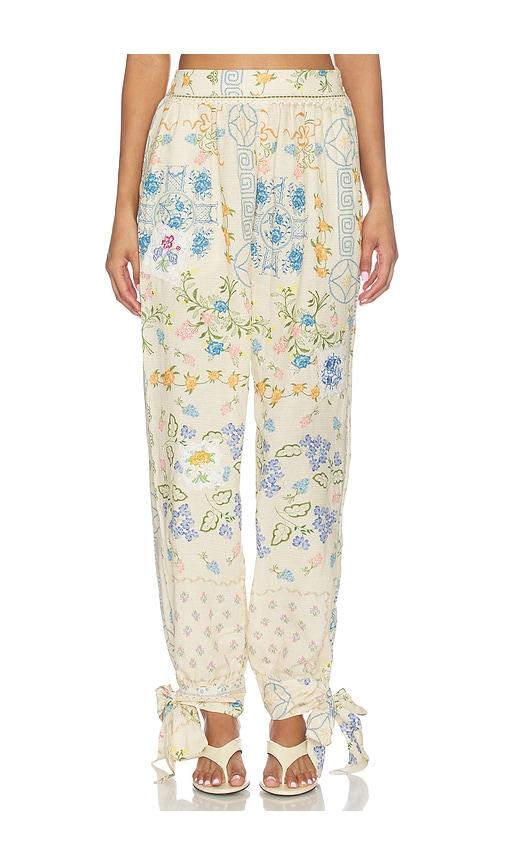 agua bendita zaida bleu pants in beige. - size l (also in s, m)